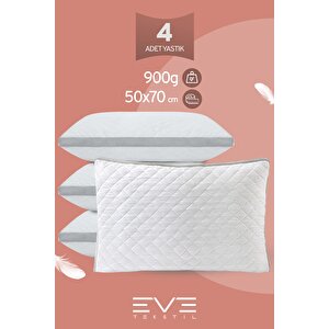 4 Adet Klimax Serisi Kılıflı Fermuarlı Klimali Antialerjik Silikon Elyaf Yastık 50x70cm 900 Gr