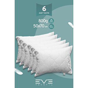 6 Adet Diamant Plus Kılıflı Fermuarlı Yıkanabilir Antialerjik Silikon Elyaf Yastık 50x70cm 800 gr