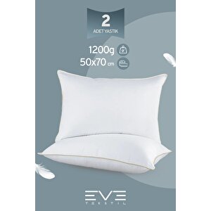 2 Adet Yellow Dream Serisi Fermuarlı Antialerjik Silikon Elyaf Dolgulu Yastık 50x70cm 1200gr