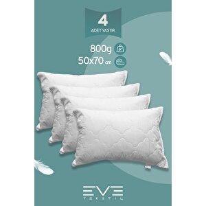 4 Adet Diamant Plus Kılıflı Fermuarlı Yıkanabilir Antialerjik Silikon Elyaf Yastık 50x70cm 800 gr