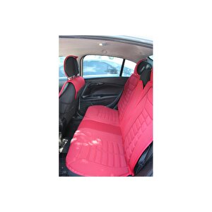 Peugeot 306 Lüx Oto Koltuk Minderi Ön Arka 5'li Set Five Star Serisi Kirmizi Kırmızı