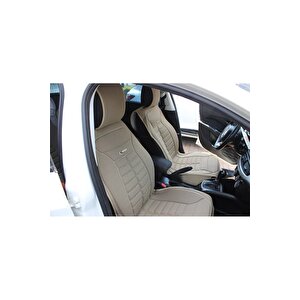 Hyundai İ40 Yeni Lüx Oto Koltuk Minderi Ön Arka 5'li Set Five Star Serisi Bej Bej