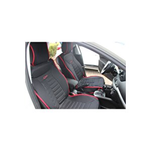 Chevrolet Cruze Hb Lüx Oto Koltuk Minderi Ön Arka 5'li Set Five Star Serisi Si̇yah Kirmizi Siyah - Kırmızı