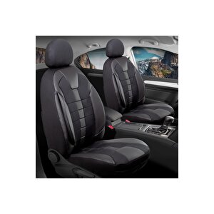 Renault Megane 4 Sedan Lüx Deri Detaylı Oto Koltuk Kılıfı Ön Arka Takım Vista Serisi Si̇yah Siyah