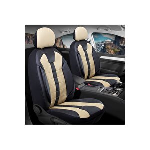 Bmw 5 Serisi 520 Lüx Deri Detaylı Oto Koltuk Kılıfı Ön Arka Takım Vista Serisi Bej Si̇yah