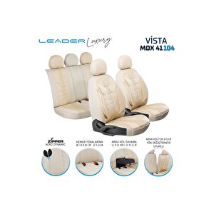 Subaru Tribeca Lüx Deri Detaylı Oto Koltuk Kılıfı Ön Arka Takım Vista Serisi Bej Bej