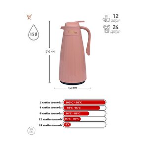 Zagana Termos 1.5 Litre Pembe