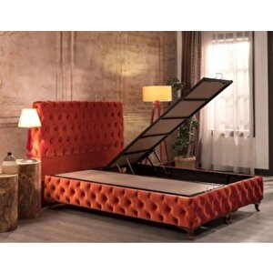 Çift Kişilik Sandıklı Baza Başlık (yatak Hariç) Tarçın 200x200 cm