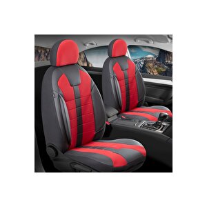 Nissan Note Eski Lüx Deri Detaylı Oto Koltuk Kılıfı Ön Arka Takım Vista Serisi Kirmizi Kırmızı