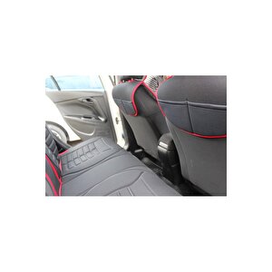 Renault Laguna 3 Lüx Oto Koltuk Minderi Ön Arka 5'li Set Five Star Serisi Si̇yah Kirmizi