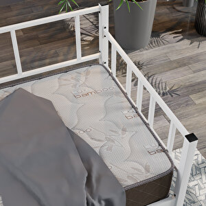 Daybed, Doruk, Metal Karyola, Sedir Karyola, 90x200 Cm, Beyaz Renk