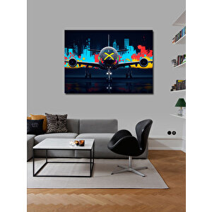 Kanvas Tablo Gece Jet Kalkışı 70x100 cm