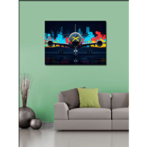 Kanvas Tablo Gece Jet Kalkışı 70x100 cm