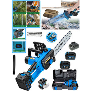 Eisenn Germany Bluer 32 Cm E-3445 Bl Motor Yağ Pompalı Çift Akü 10 Pi̇lli̇ Dal Budama Testere Makinası