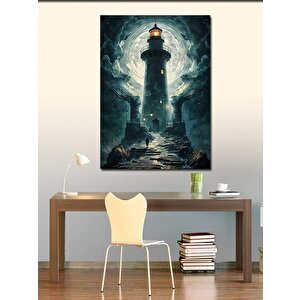 Kanvas Tablo Fırtınalı Deniz Feneri 50x70 cm