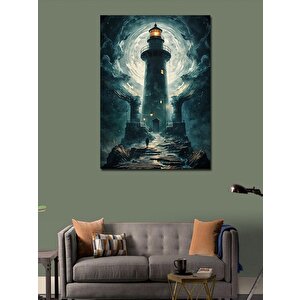 Kanvas Tablo Fırtınalı Deniz Feneri 50x70 cm