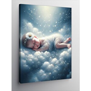 Kanvas Tablo Bulutların Üzerinde Uyuyan Bebek 50x70 cm