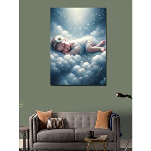 Kanvas Tablo Bulutların Üzerinde Uyuyan Bebek 100x140 cm