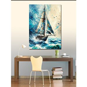 Kanvas Tablo Fırtınalı Yelkenli 100x140 cm