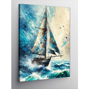 Kanvas Tablo Fırtınalı Yelkenli 70x100 cm