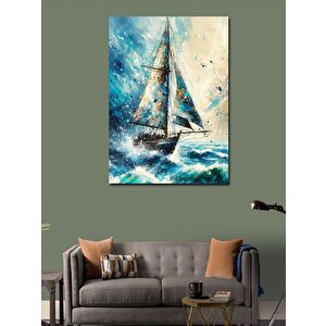 Kanvas Tablo Fırtınalı Yelkenli 70x100 cm