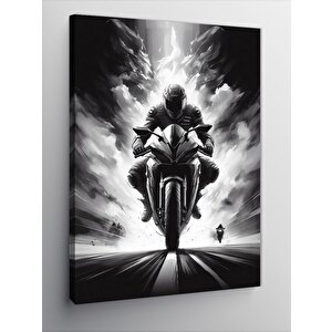 Kanvas Tablo Gölge Motorcu 70x100 cm