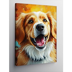 Kanvas Tablo Mutlu Golden Retriever 100x140 cm