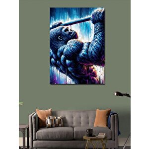 Kanvas Tablo Sopalı Goril 100x140 cm