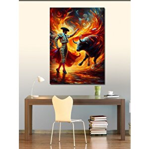 Kanvas Tablo Alevli Matador Dövüşçü 70x100 cm