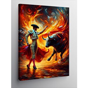 Kanvas Tablo Alevli Matador Dövüşçü 100x140 cm