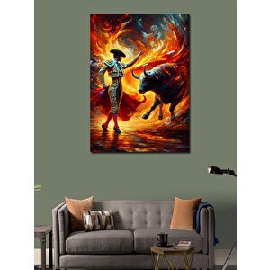 Kanvas Tablo Alevli Matador Dövüşçü 100x140 cm