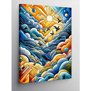 Kanvas Tablo Soyut Gökyüzü 100x140 cm