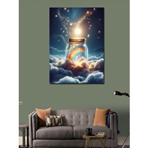 Kanvas Tablo Bulutlar Ve Kavanozundaki Gökkuşağı 50x70 cm