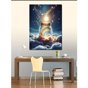Kanvas Tablo Bulutlar Ve Kavanozundaki Gökkuşağı 70x100 cm