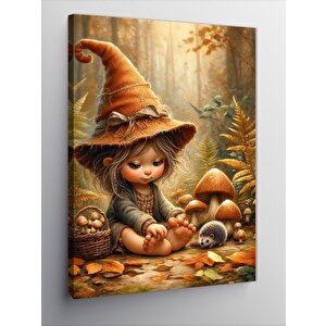 Kanvas Tablo Mantarlı Gnome 50x70 cm