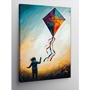 Kanvas Tablo Uçurtma Uçuran Çocuk 50x70 cm