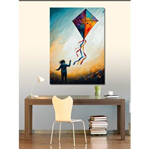 Kanvas Tablo Uçurtma Uçuran Çocuk 50x70 cm