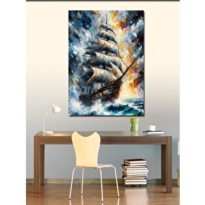 Kanvas Tablo Fırtınalı Yelkenli 70x100 cm
