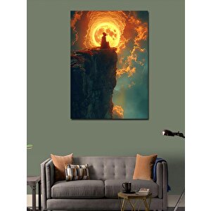 Kanvas Tablo Uçurumda Oturan Kadın 100x140 cm