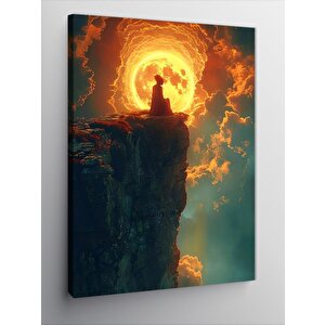 Kanvas Tablo Uçurumda Oturan Kadın 50x70 cm