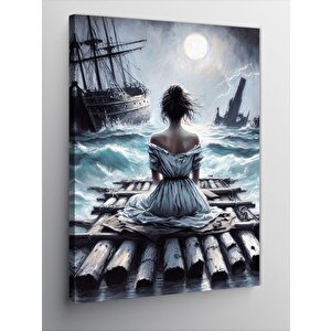 Kanvas Tablo Fırtınadaki Kadın 100x140 cm