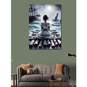 Kanvas Tablo Fırtınadaki Kadın 100x140 cm