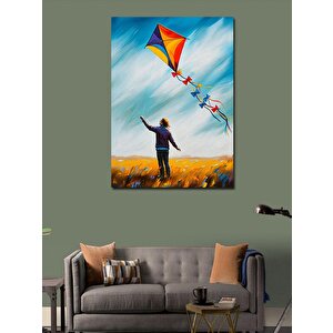 Kanvas Tablo Uçurtma Uçuran Çocuk 50x70 cm