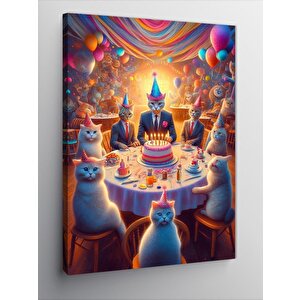 Kanvas Tablo Parti Masası Ve Pasta 50x70 cm