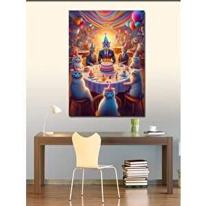 Kanvas Tablo Parti Masası Ve Pasta 50x70 cm
