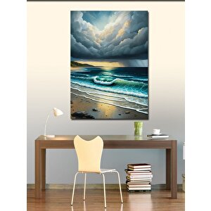 Kanvas Tablo Fırtınalı Kumsal 100x140 cm