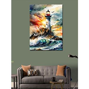 Kanvas Tablo Fırtınalı Deniz Feneri 70x100 cm