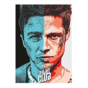 Fight Club  Tyler Durden Desenli Mdf Tablo 35cm X50cm 35x50 cm