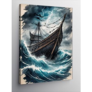 Kanvas Tablo Fırtınalı Yelkenli 50x70 cm