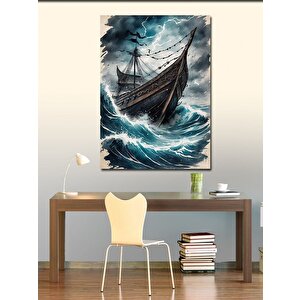 Kanvas Tablo Fırtınalı Yelkenli 50x70 cm